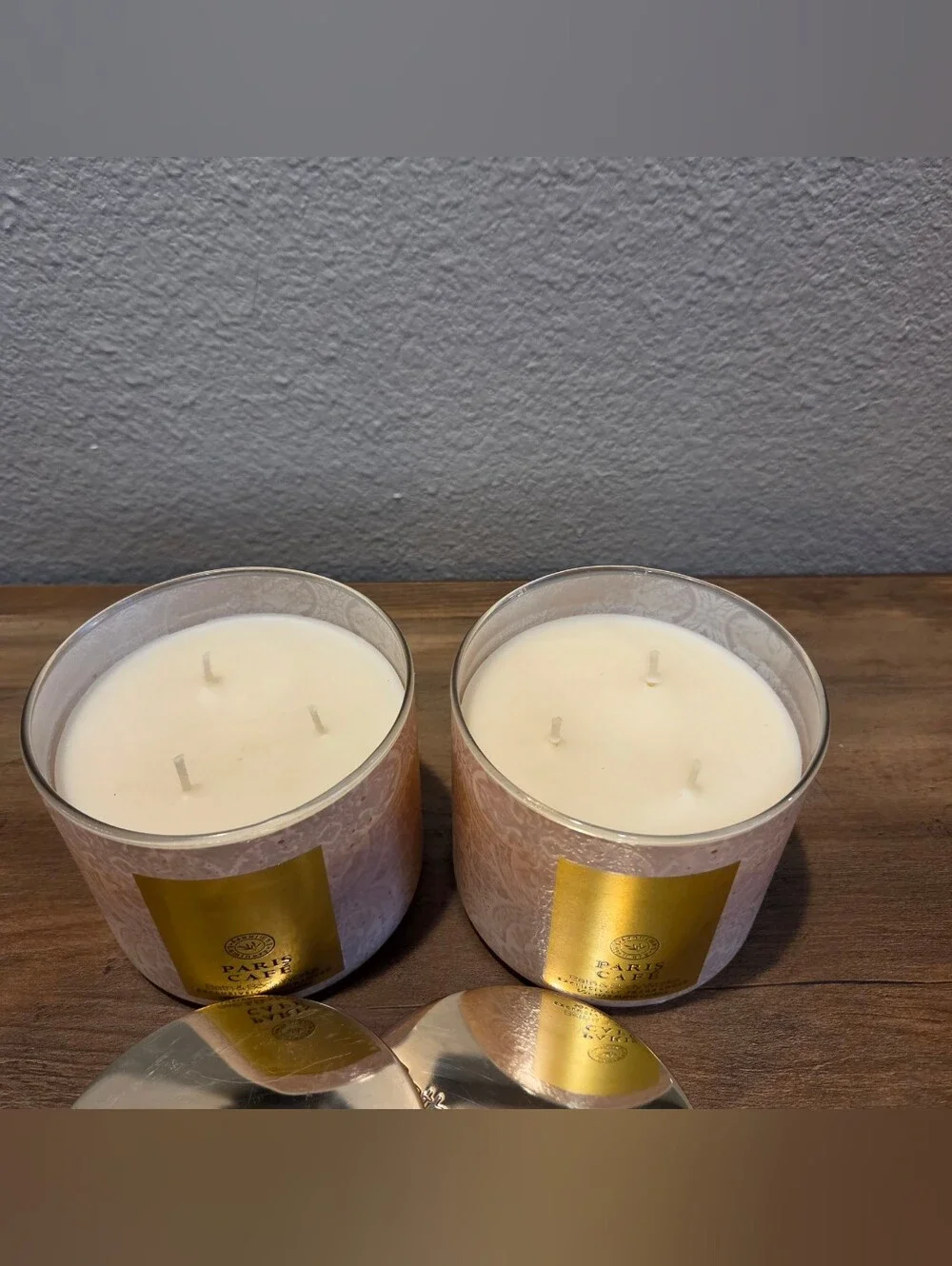 TWO Bath & Body Works PARIS CAFE 3 Wick Candles NEW